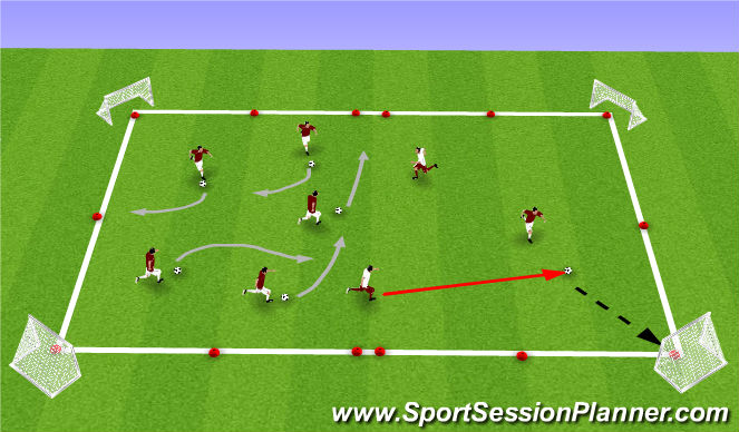 Football/Soccer Session Plan Drill (Colour): Fully-Opposed