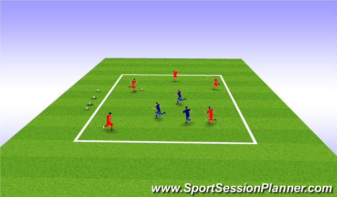 Football/Soccer Session Plan Drill (Colour): 5v3