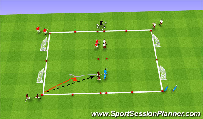 Football/Soccer Session Plan Drill (Colour): 1v1 Fully Opposed
