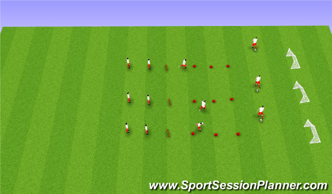 Football/Soccer Session Plan Drill (Colour): Coordination pass and shot