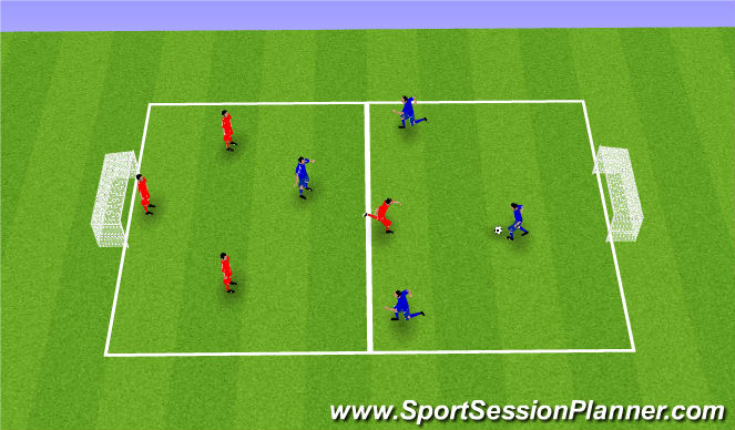 Football/Soccer Session Plan Drill (Colour): 4 gegen 4