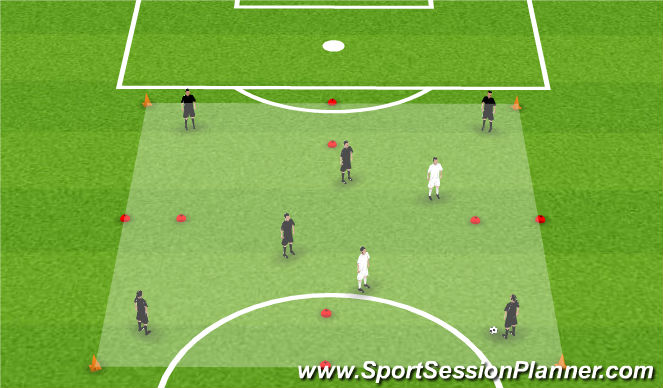 Football/Soccer Session Plan Drill (Colour): Activity 1: 6v2 Through Gates