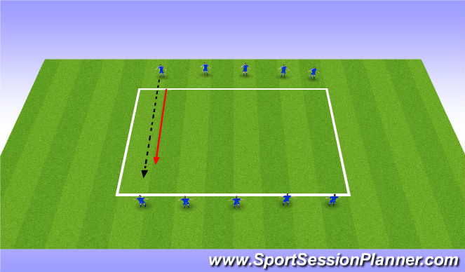 Football/Soccer Session Plan Drill (Colour): Warm-up Closing down, defensive footwork