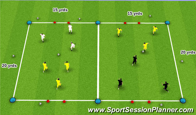 Football/Soccer Session Plan Drill (Colour): Global 1 - (3v3 SSG)