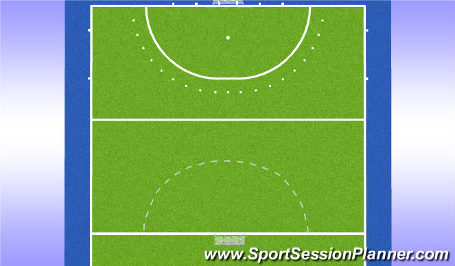 Hockey Session Plan Drill (Colour): Half field with circle