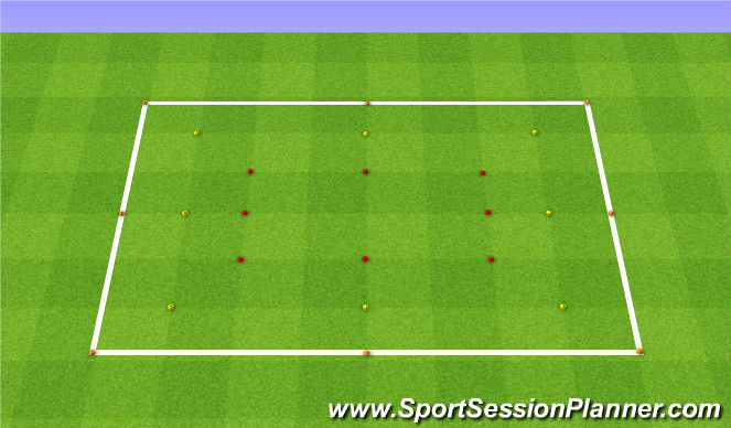 Football/Soccer Session Plan Drill (Colour): WARM-UP (KING OF THE RING)