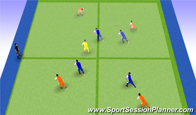 Hockey Session Plan Drill (Colour): Juego Posicional