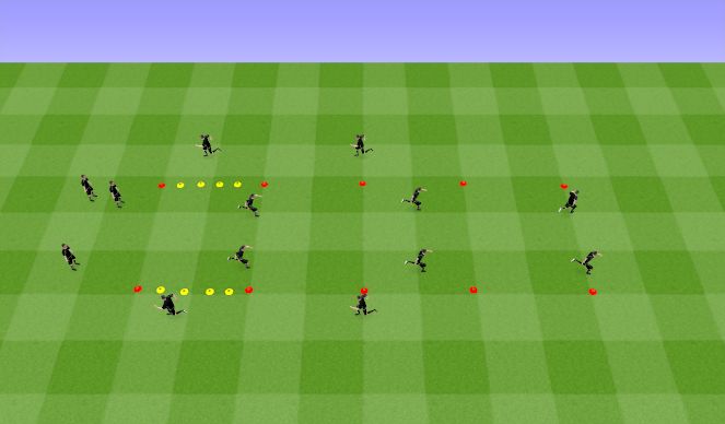 Football/Soccer Session Plan Drill (Colour): Warm Up - Movement Prep  (FIFA)
