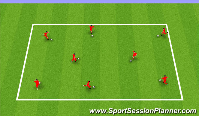 Football/Soccer Session Plan Drill (Colour): Ball Mastery Warmup