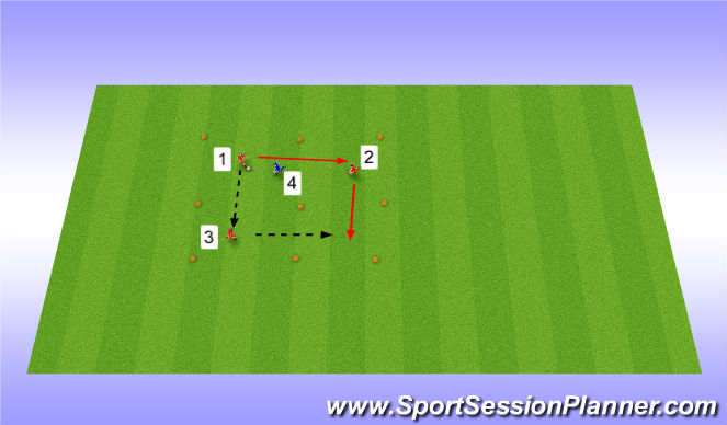 Football/Soccer Session Plan Drill (Colour): 3 vs 1 - Keep away