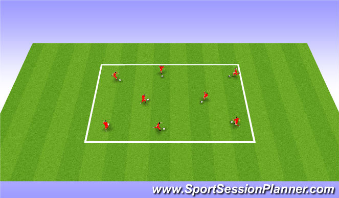 Football/Soccer Session Plan Drill (Colour): Ball Mastery Warmup
