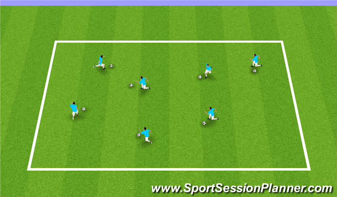 Football/Soccer Session Plan Drill (Colour): Technical WarmUp