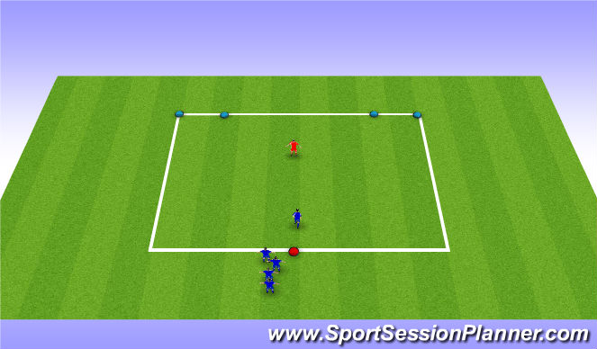 Football/Soccer Session Plan Drill (Colour): 1v1 - 2 gates