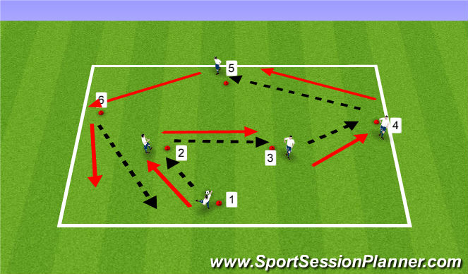Football/Soccer Session Plan Drill (Colour): Exercise 1: Angle passing drill
