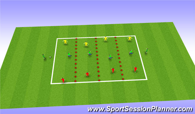 Football/Soccer Session Plan Drill (Colour): Through The Grids
