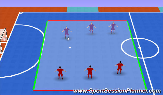 Futsal Session Plan Drill (Colour): LINE BALL 1 (P1)
