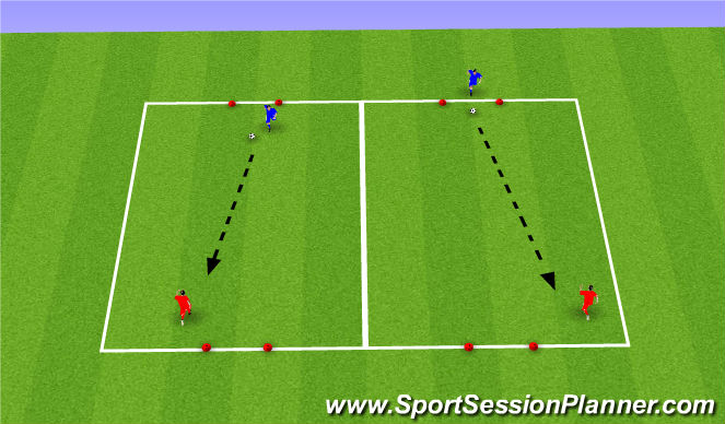 Football/Soccer Session Plan Drill (Colour): 1v1's