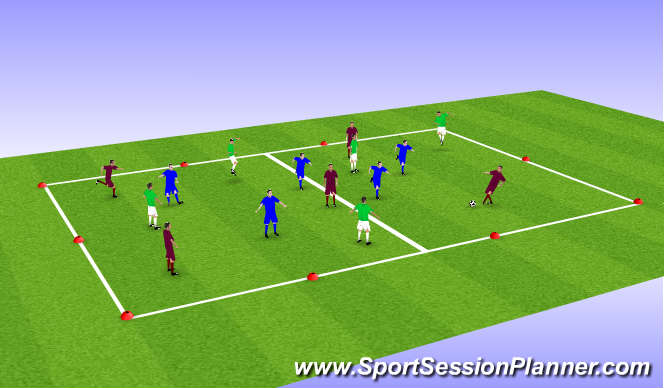 Football/Soccer Session Plan Drill (Colour): Possession