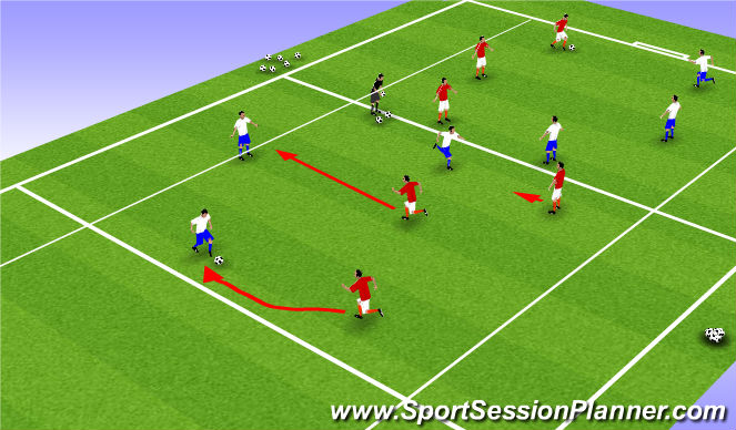 Football/Soccer Session Plan Drill (Colour): 3v3 game AA