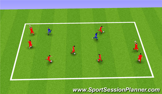 Football/Soccer Session Plan Drill (Colour): Stuck in the mud