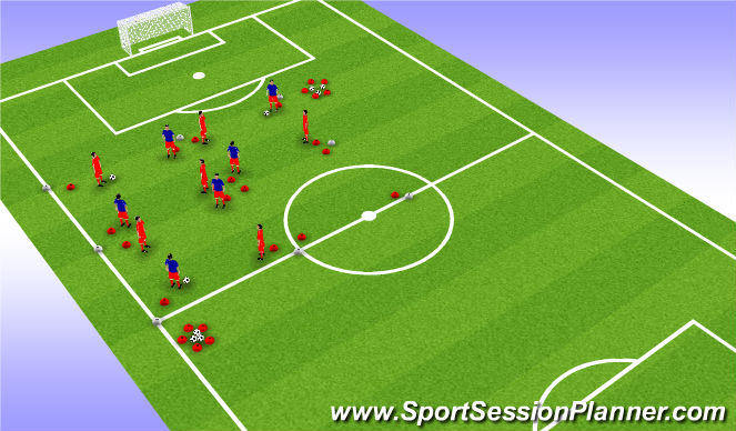 Football/Soccer Session Plan Drill (Colour): Skill