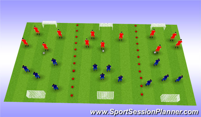 Football/Soccer Session Plan Drill (Colour): 4 v 4 Games
