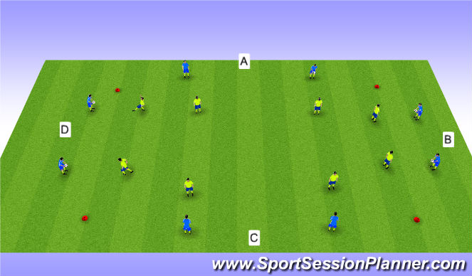 Football/Soccer Session Plan Drill (Colour): Technical Overload