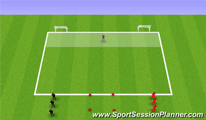 Football/Soccer Session Plan Drill (Colour): 1v1 - 2 Teams