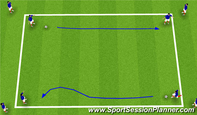Football/Soccer Session Plan Drill (Colour): 8 Players