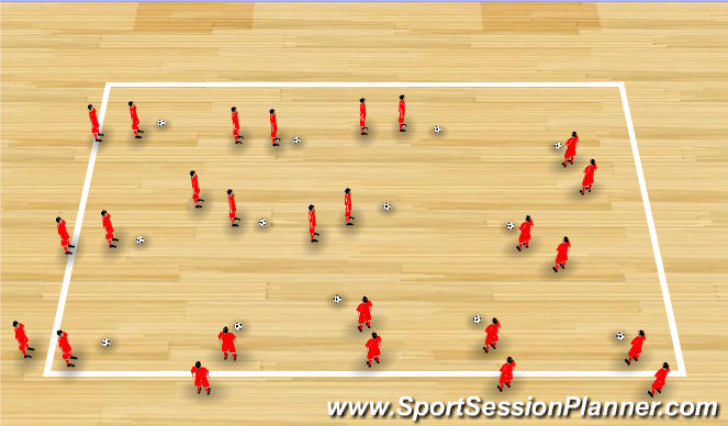 Futsal Session Plan Drill (Colour): Ball Work