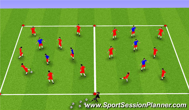 Football/Soccer Session Plan Drill (Colour): basic possession 1