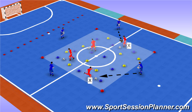 Futsal Session Plan Drill (Colour): Minesweeper