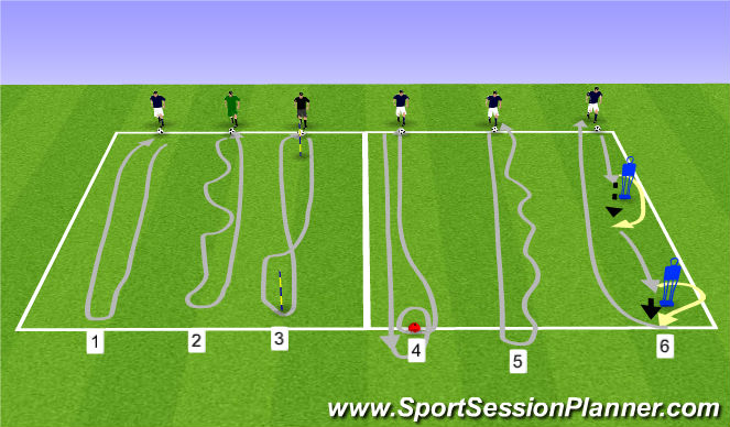 Football/Soccer Session Plan Drill (Colour): Relay Races