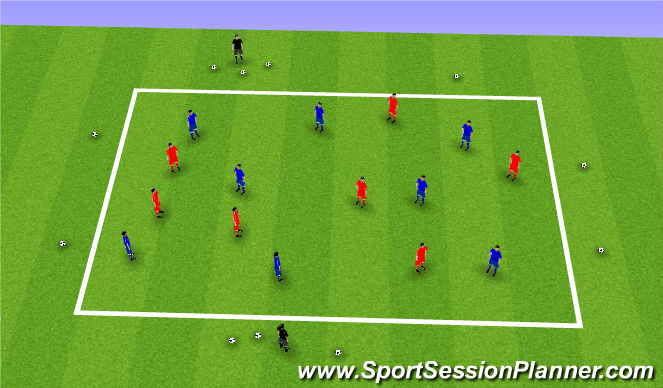 Football/Soccer Session Plan Drill (Colour): 1v1 work/possession