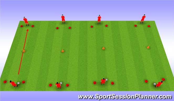 Football/Soccer Session Plan Drill (Colour): Dribbling Technique