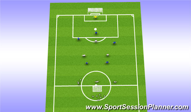 Football/Soccer Session Plan Drill (Colour): 6 v 5 +1