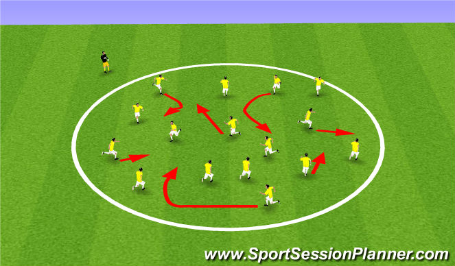 Football/Soccer Session Plan Drill (Colour): Movement Warm-Ups