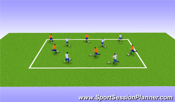 Football/Soccer Session Plan Drill (Colour): Ball Mastery