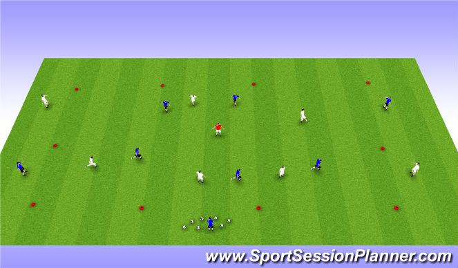 Football/Soccer Session Plan Drill (Colour): End-to-End Possession Game