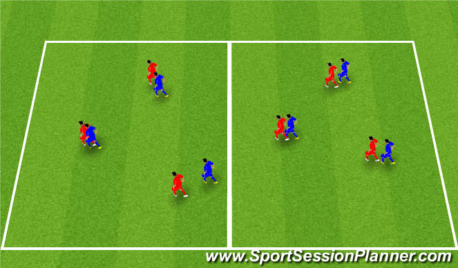 Football/Soccer Session Plan Drill (Colour): Warm up - Travelling with the ball