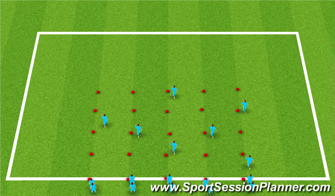 Football/Soccer Session Plan Drill (Colour): Warm Up