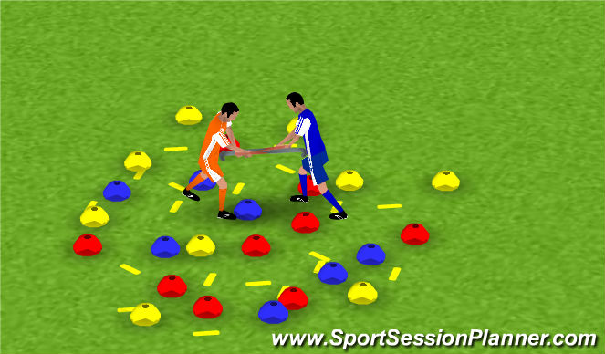 Hockey Session Plan Drill (Colour): Warm-up