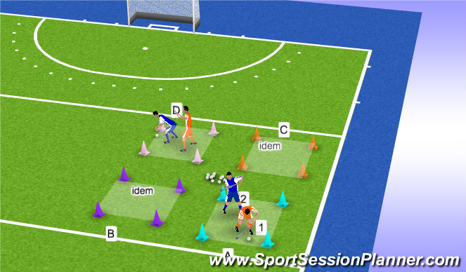 Hockey Session Plan Drill (Colour): Happy Feet