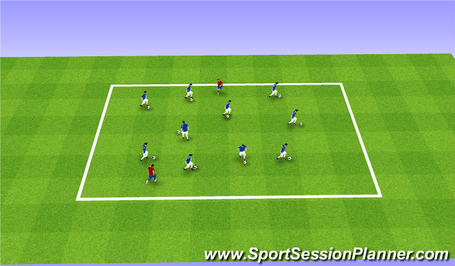Football/Soccer Session Plan Drill (Colour): U7 - U9 Ball Mastery: Shielding