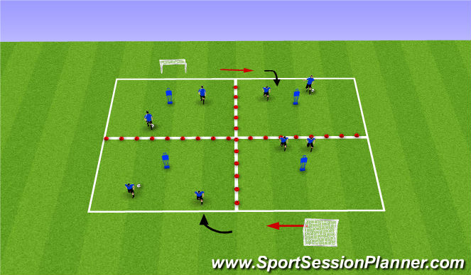 Football/Soccer Session Plan Drill (Colour): Technical 2