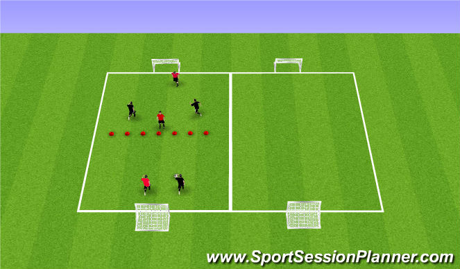 Football/Soccer Session Plan Drill (Colour): Related Game (Potential Progression)