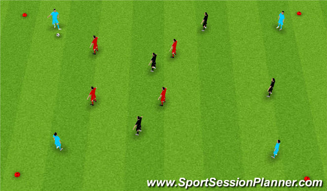 Football/Soccer Session Plan Drill (Colour): 3 Teams possession