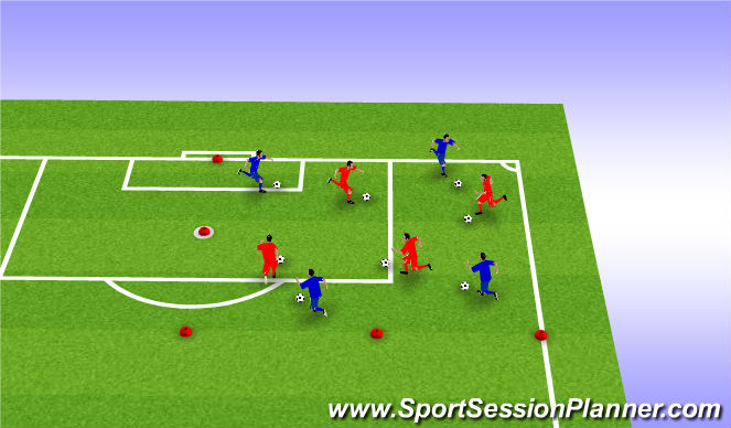Football/Soccer Session Plan Drill (Colour): Follow the leader - Level 1