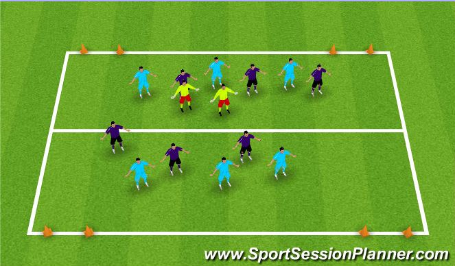 Football/Soccer Session Plan Drill (Colour): Switch Goal Overload Possession