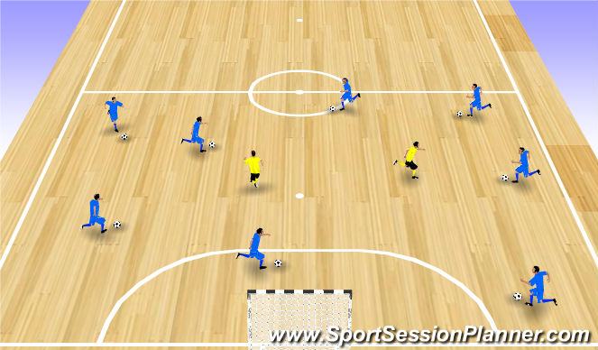 Futsal Session Plan Drill (Colour): Block 1 - Level 2
